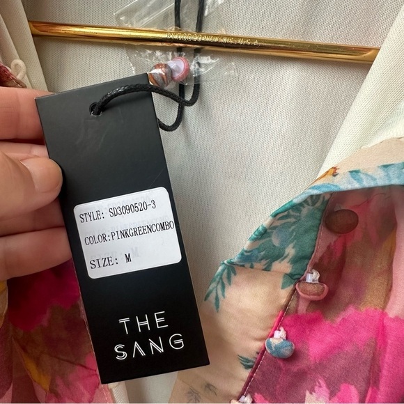 NWT The Sang Floral Botanical Drop Waist Patchwork Button Up Dress - Picture 4 of 13